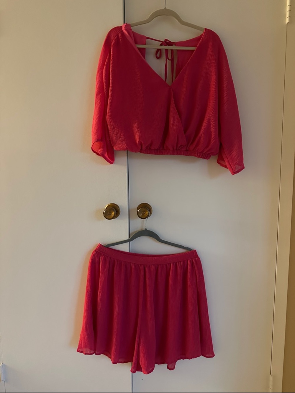 Two piece crop top shorts outfit